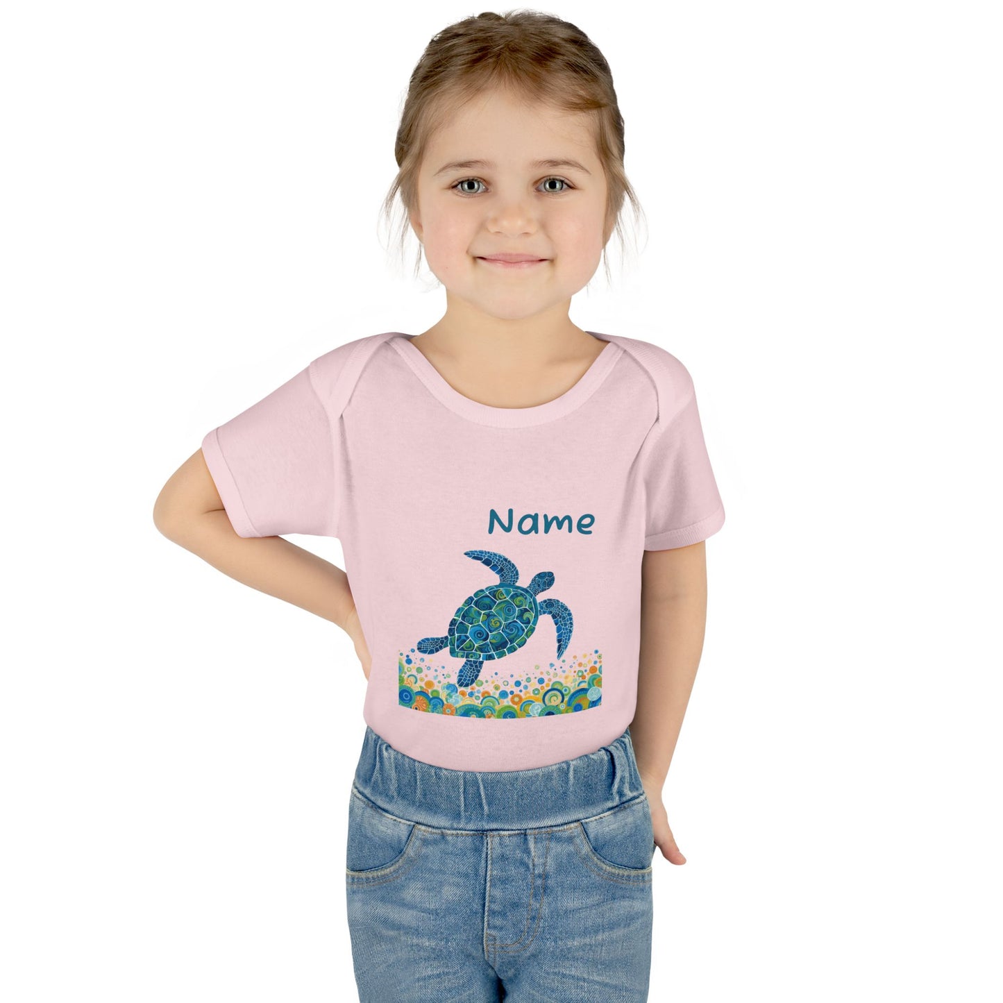 Blue Sea Turtle Onesie | Personalized Infant Bodysuit