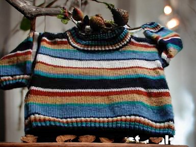 Boys' Knitted Round Neck Stripe Sweater – Hand-Knitted Striped Pullover  Product Description