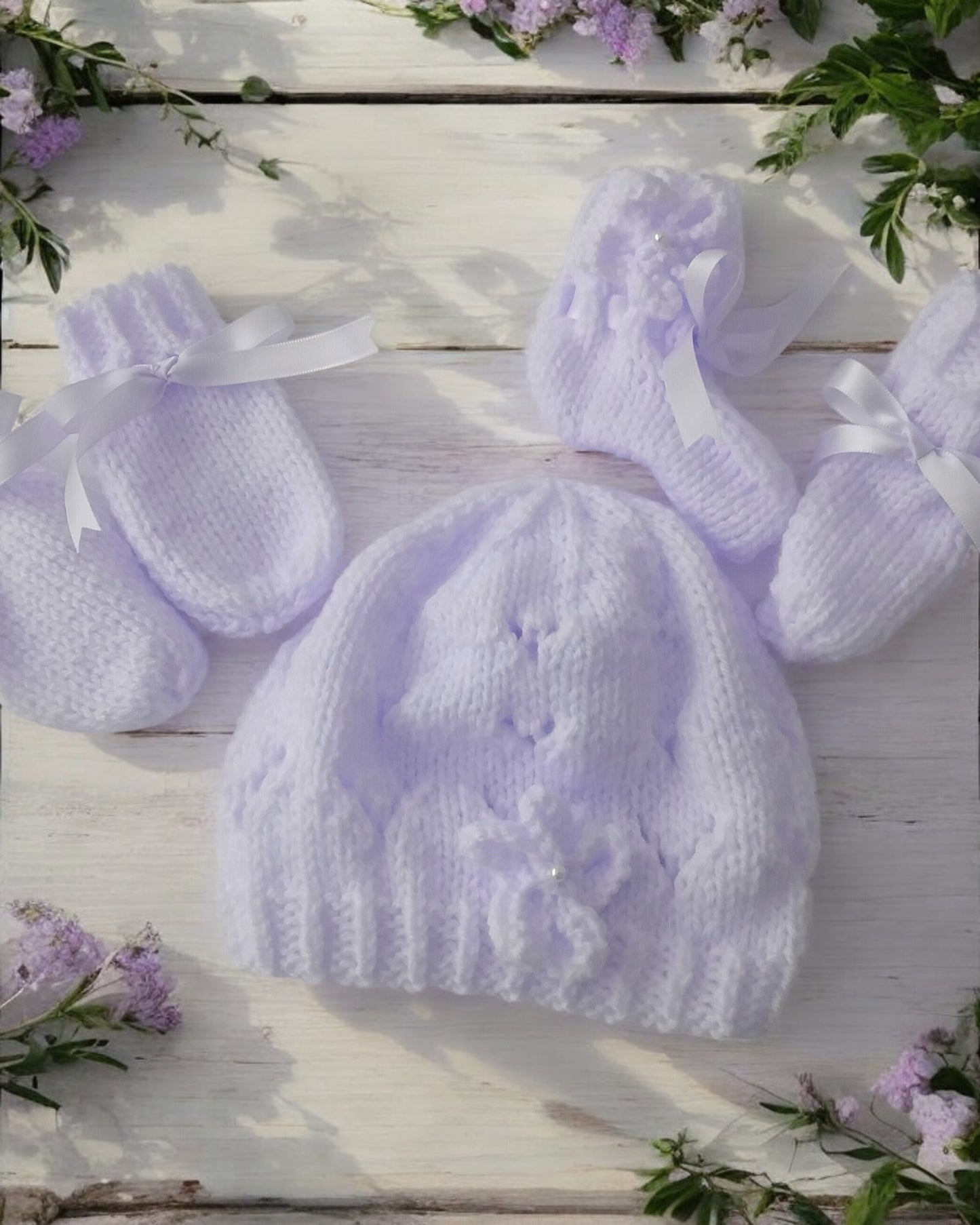 Girls knitted cardigan with diamond lacy design and embroidery