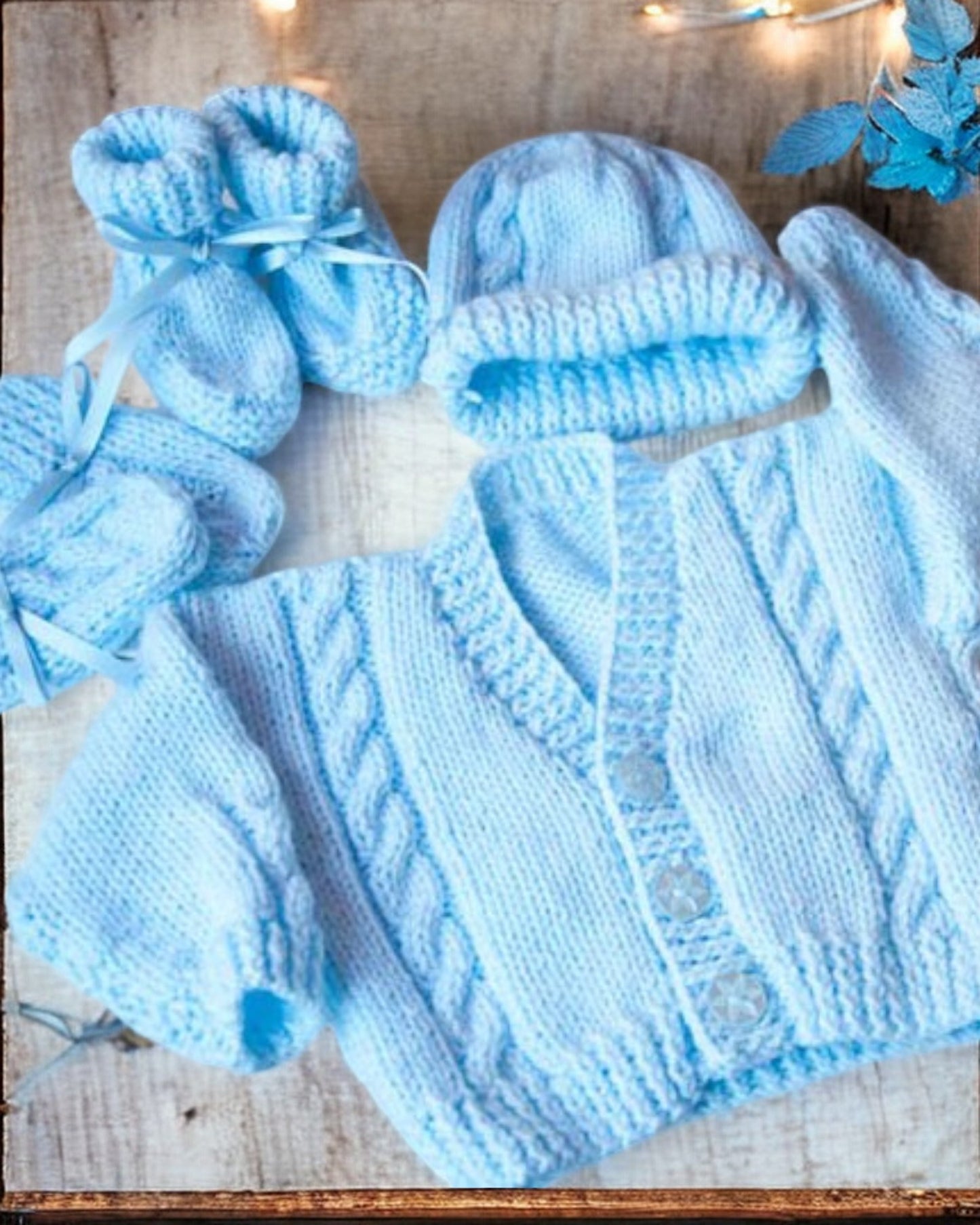 Hand knitted  Baby Cardigan with cable design