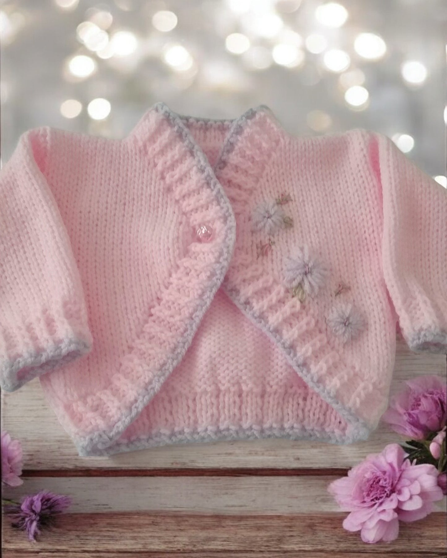 pastel coloured Girls Bolero-Style Cardigan with Stunning Hand-Stitched Embroidery