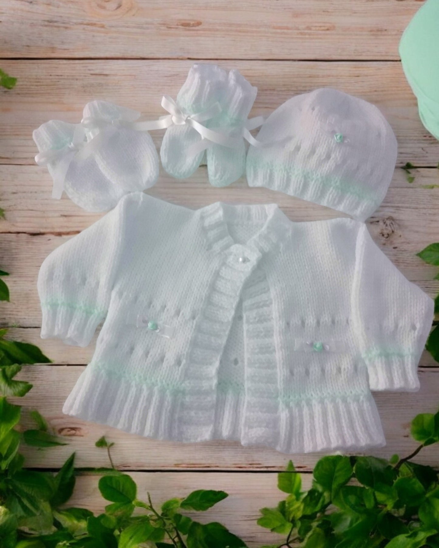 Adorable Knitted Baby Cardigan with embellishments  - Perfect for Little Ones!