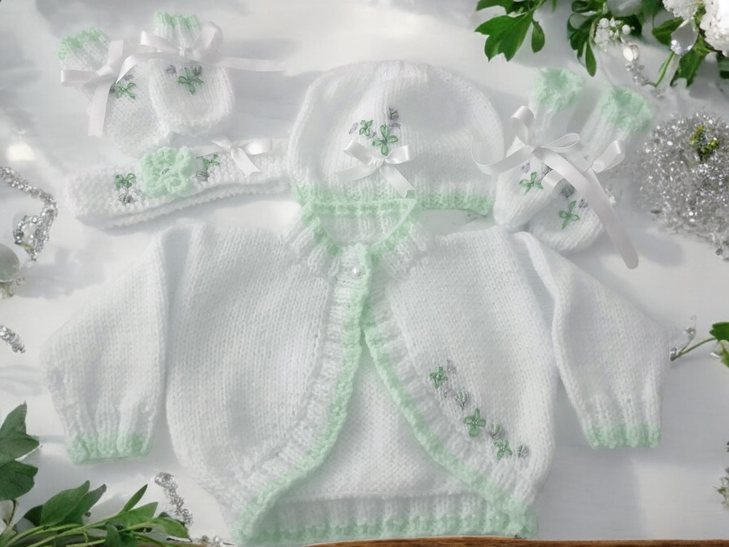 Knitted Girls Bolero-Style Cardigan with Stunning Hand-Stitched Embroidery