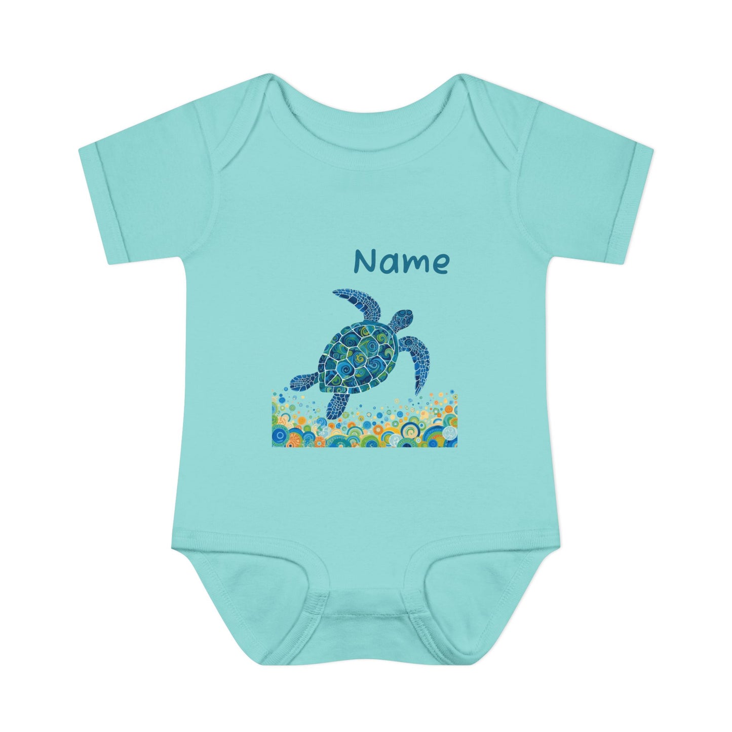 Blue Sea Turtle Onesie | Personalized Infant Bodysuit