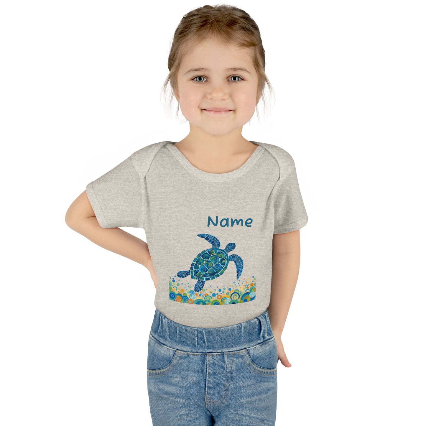 Blue Sea Turtle Onesie | Personalized Infant Bodysuit