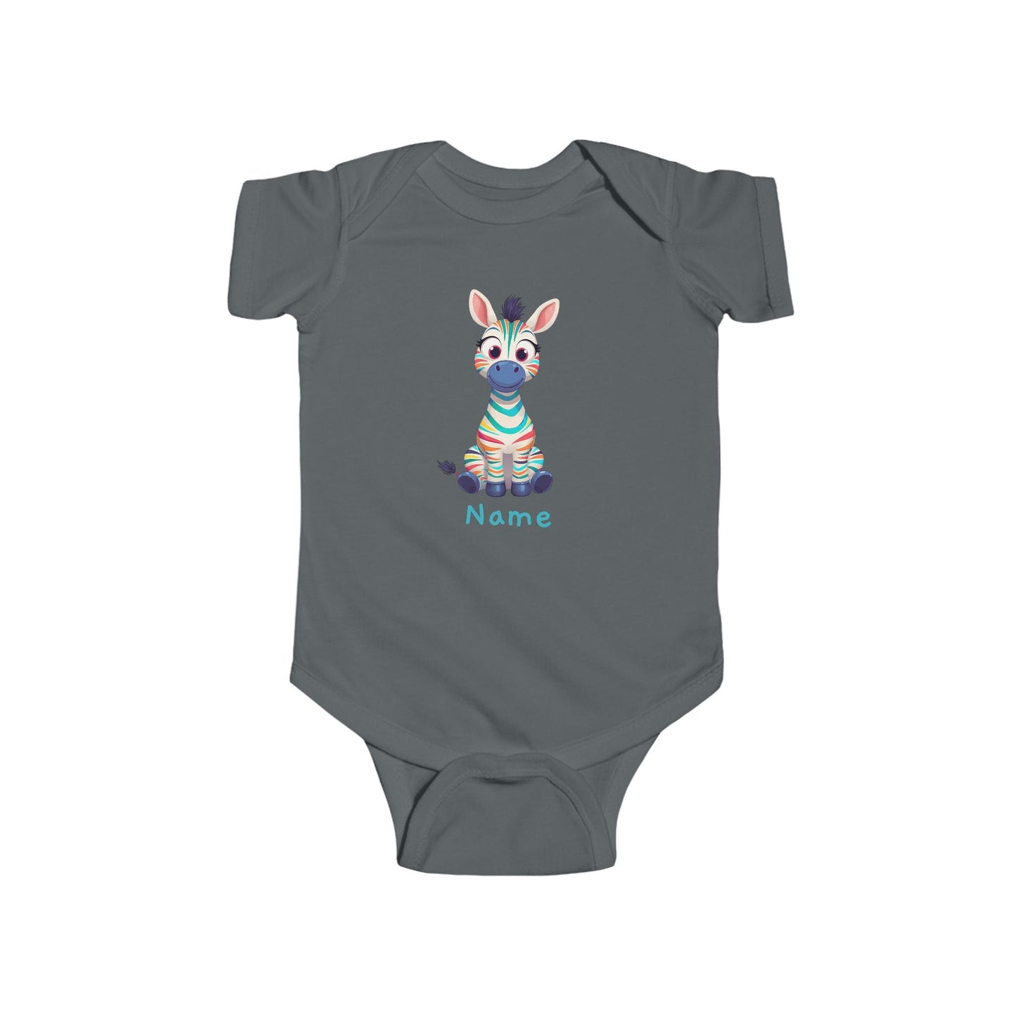 Colorful Baby Zebra Bodysuit, Infant Onesie with Cute Zebra Illustration
