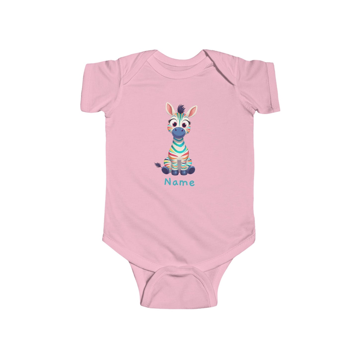 Colorful Baby Zebra Bodysuit, Infant Onesie with Cute Zebra Illustration