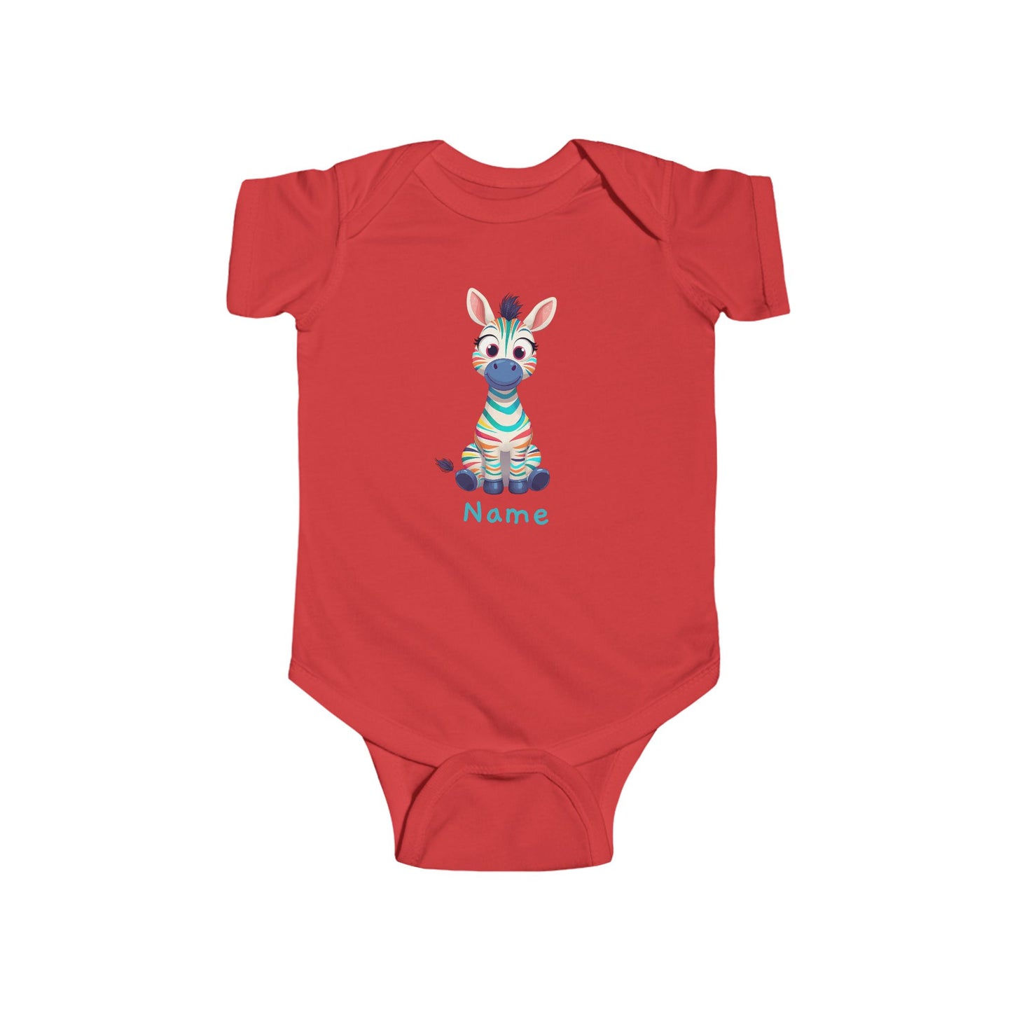 Colorful Baby Zebra Bodysuit, Infant Onesie with Cute Zebra Illustration
