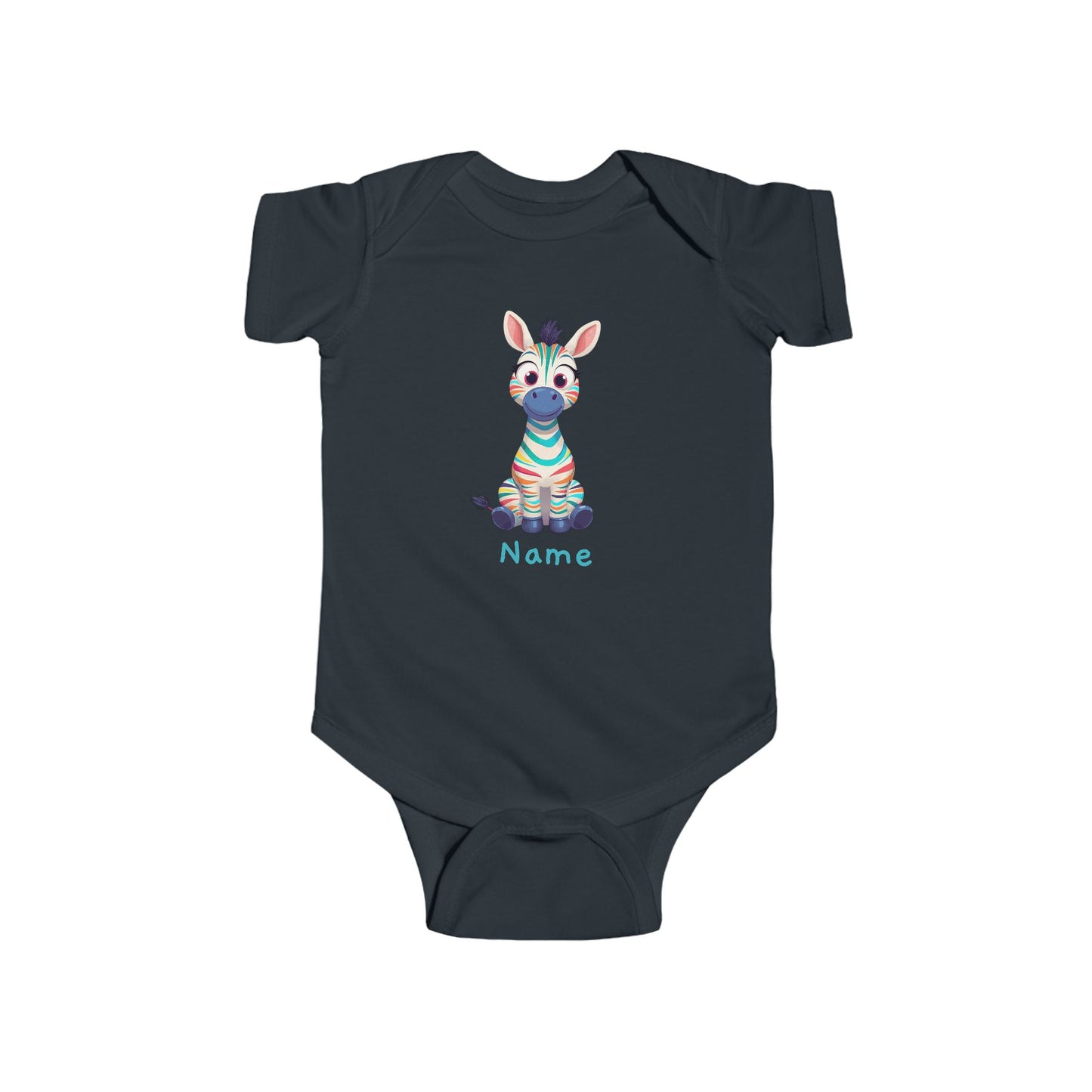 Colorful Baby Zebra Bodysuit, Infant Onesie with Cute Zebra Illustration