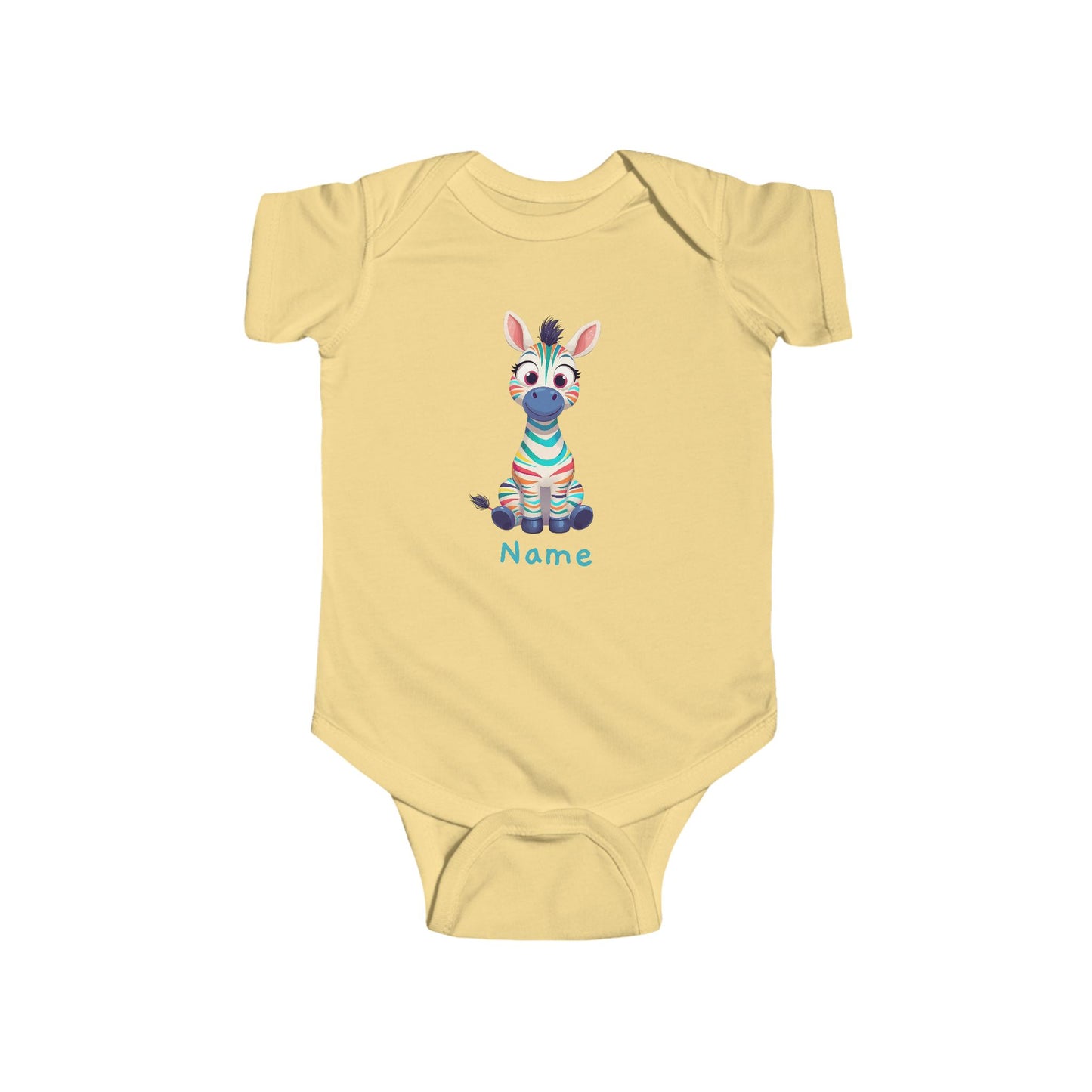 Colorful Baby Zebra Bodysuit, Infant Onesie with Cute Zebra Illustration