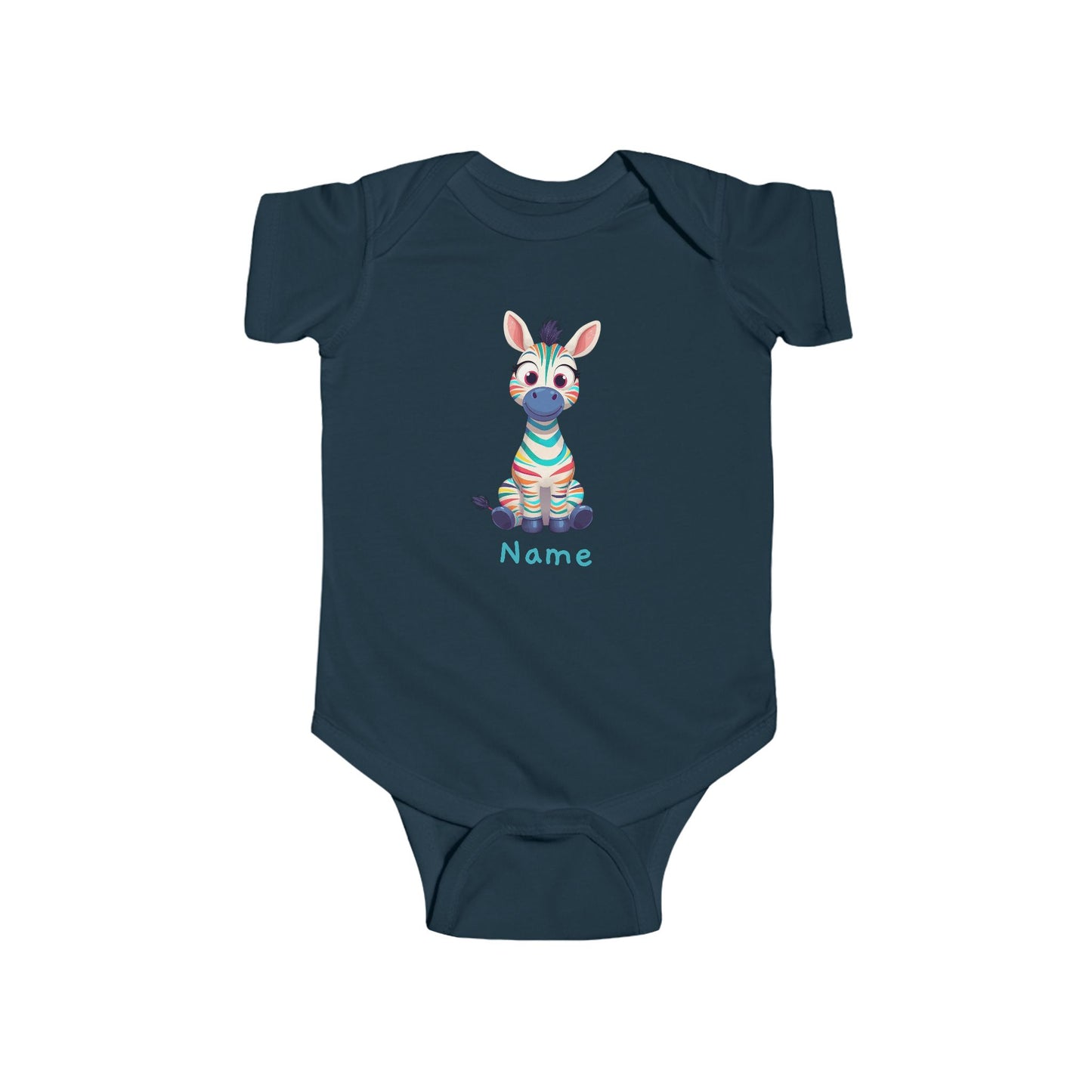 Colorful Baby Zebra Bodysuit, Infant Onesie with Cute Zebra Illustration