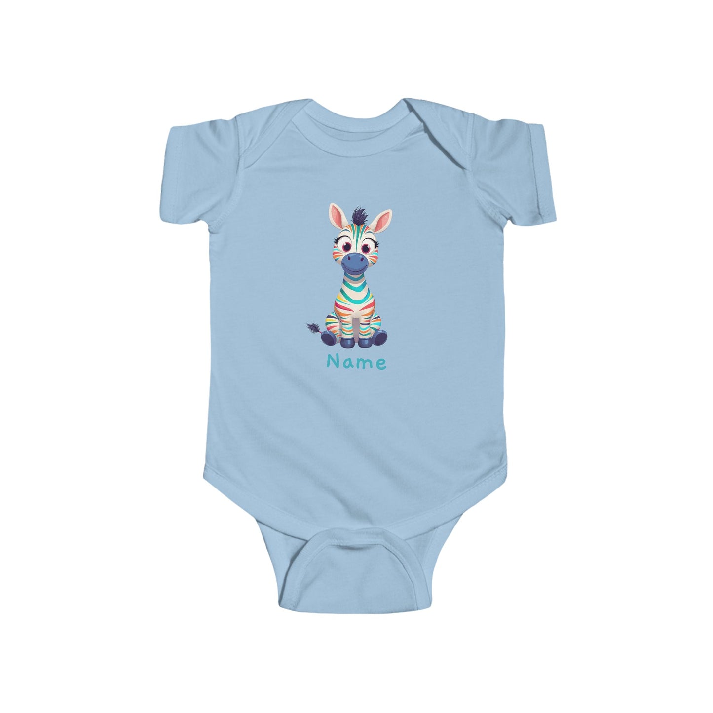 Colorful Baby Zebra Bodysuit, Infant Onesie with Cute Zebra Illustration
