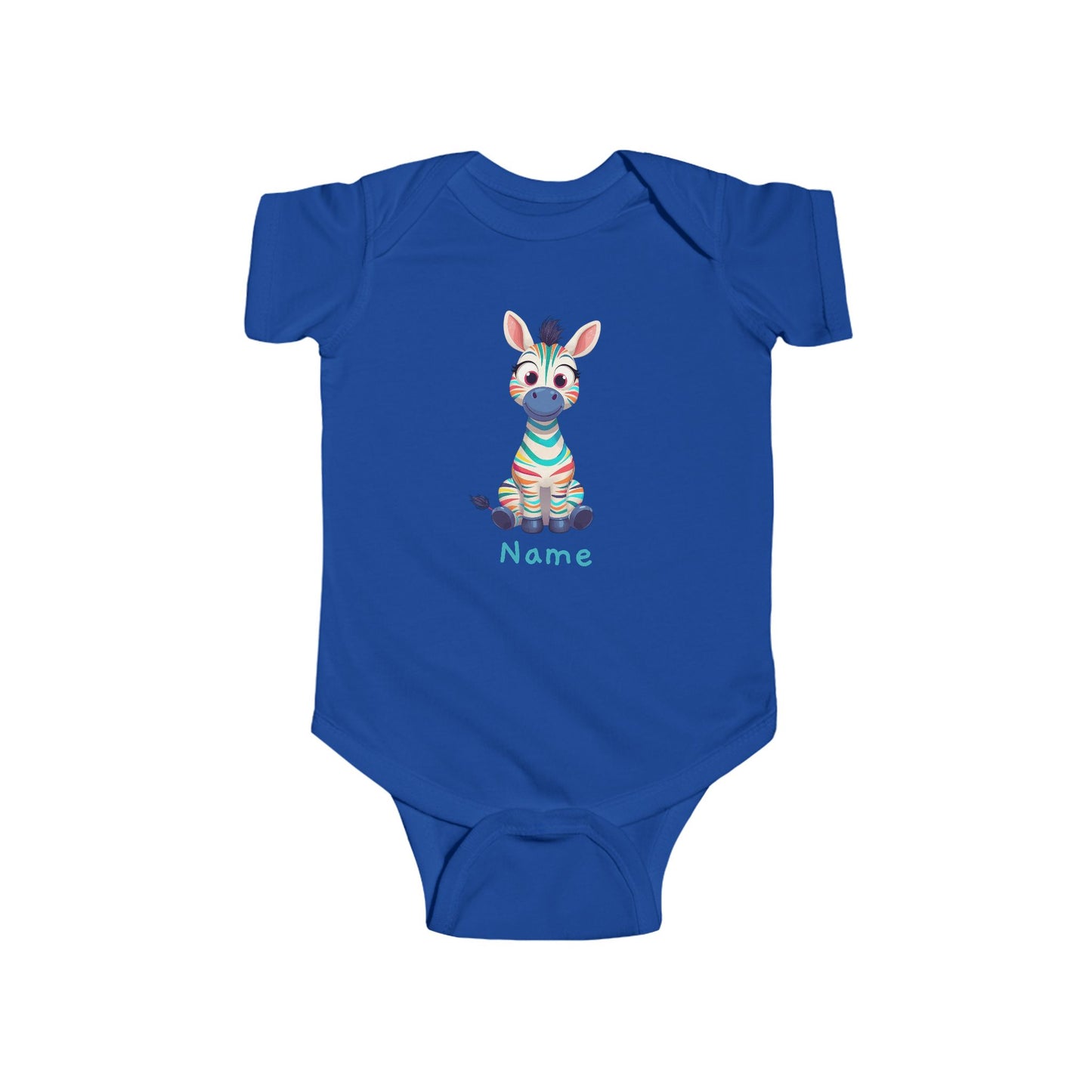 Colorful Baby Zebra Bodysuit, Infant Onesie with Cute Zebra Illustration
