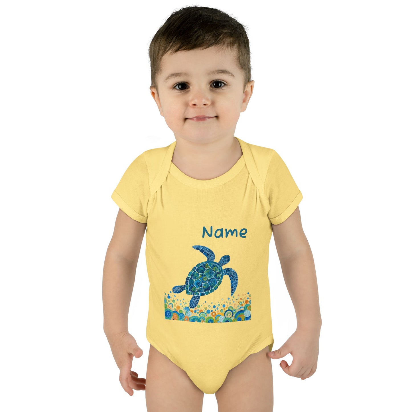 Blue Sea Turtle Onesie | Personalized Infant Bodysuit