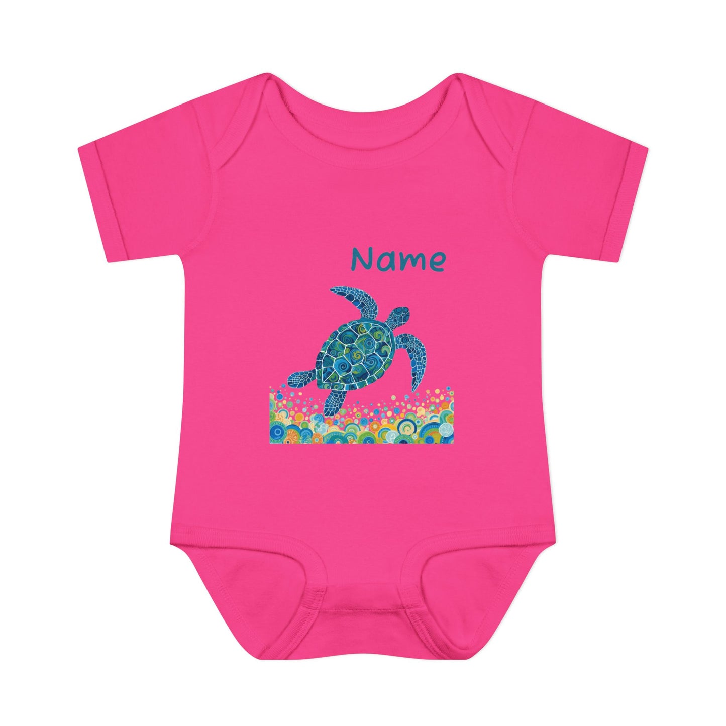 Blue Sea Turtle Onesie | Personalized Infant Bodysuit
