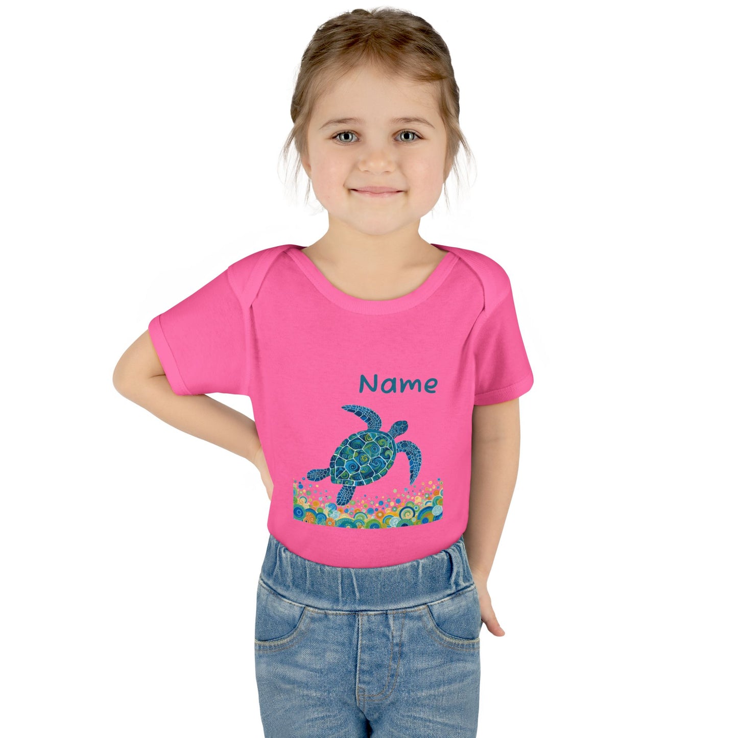 Blue Sea Turtle Onesie | Personalized Infant Bodysuit