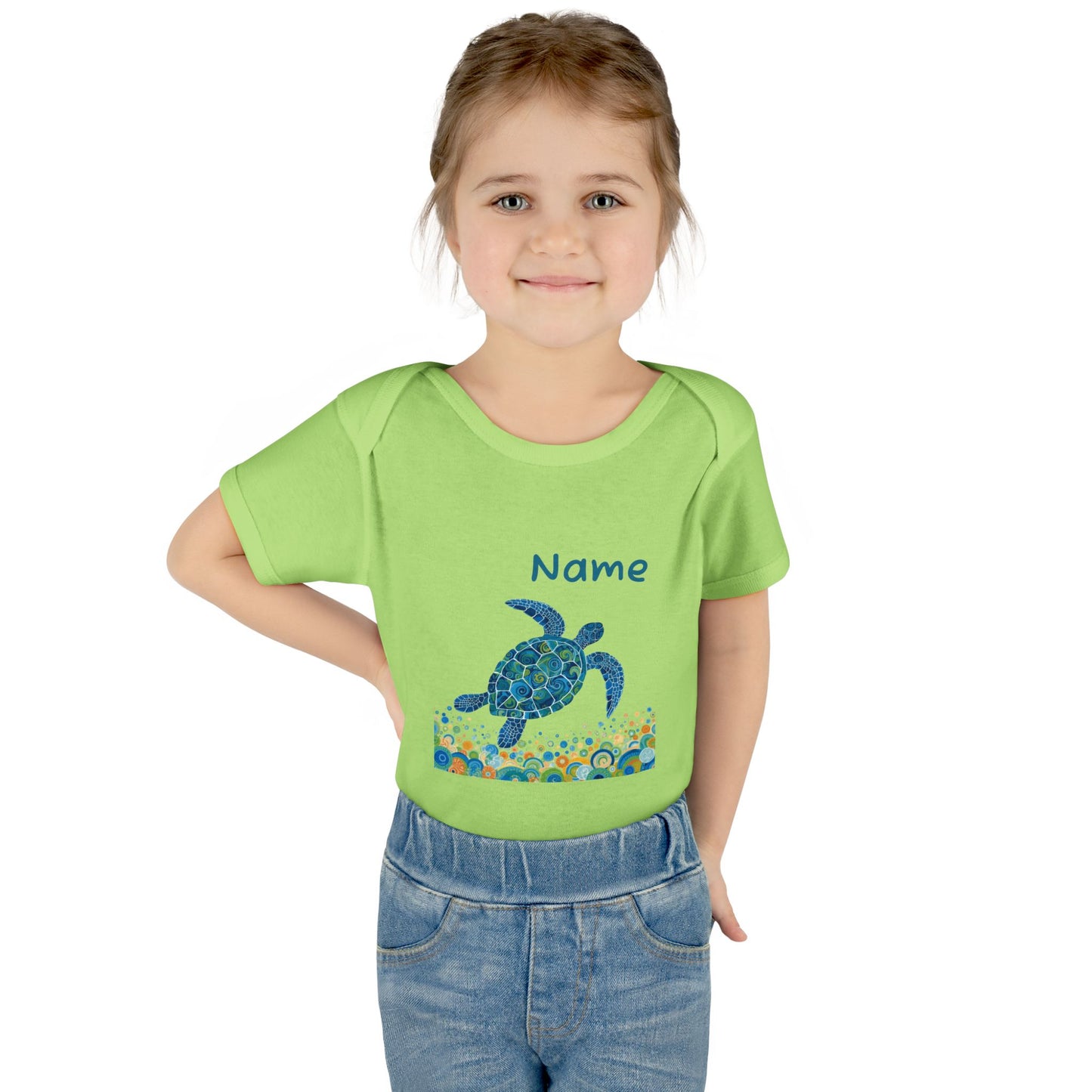 Blue Sea Turtle Onesie | Personalized Infant Bodysuit