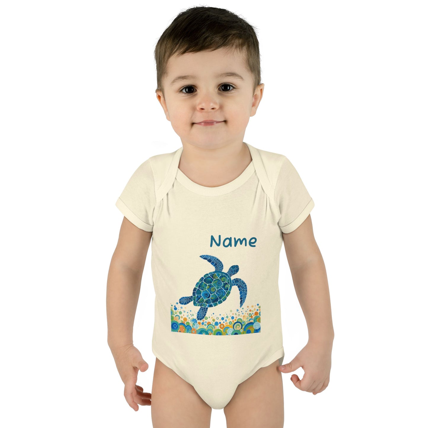 Blue Sea Turtle Onesie | Personalized Infant Bodysuit