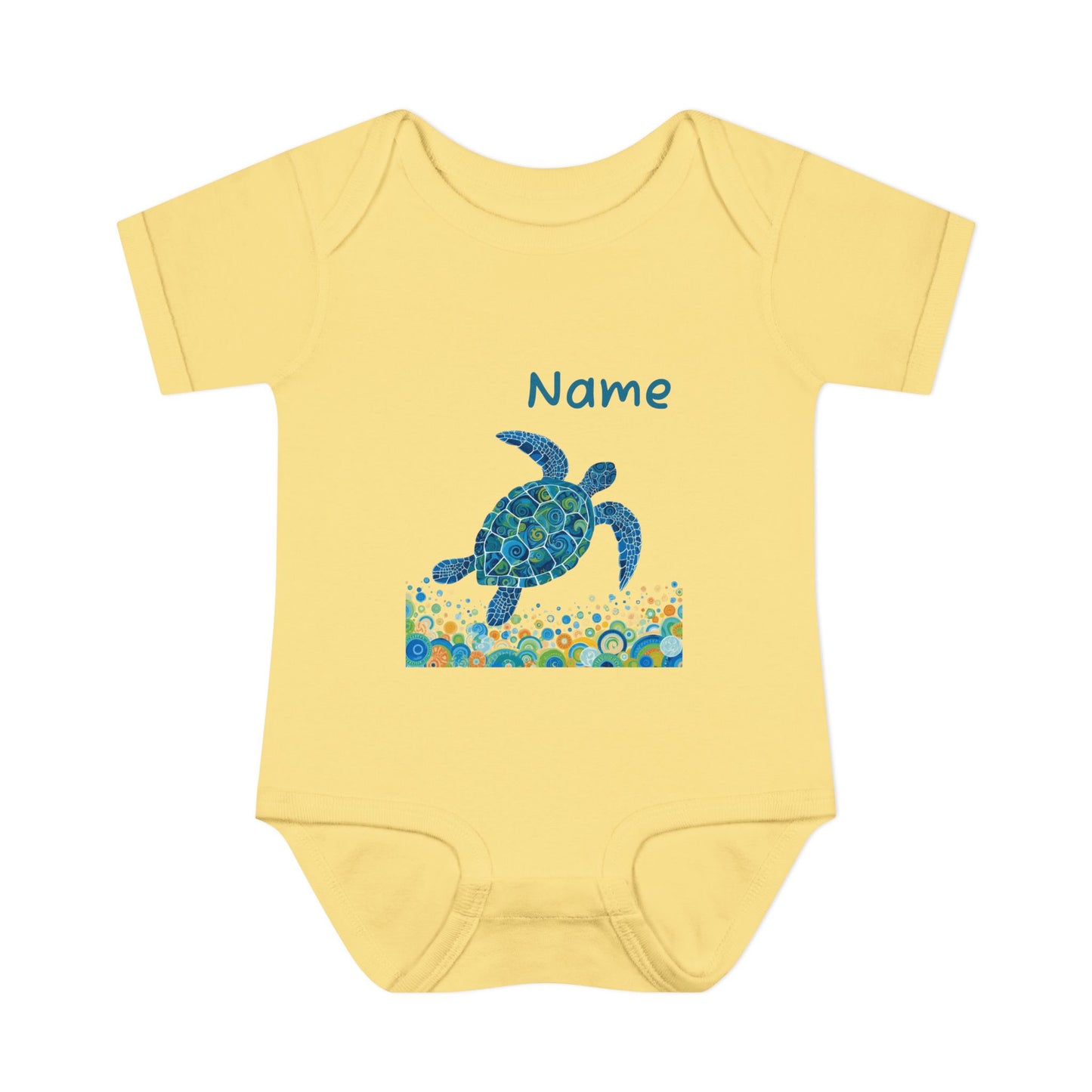 Blue Sea Turtle Onesie | Personalized Infant Bodysuit