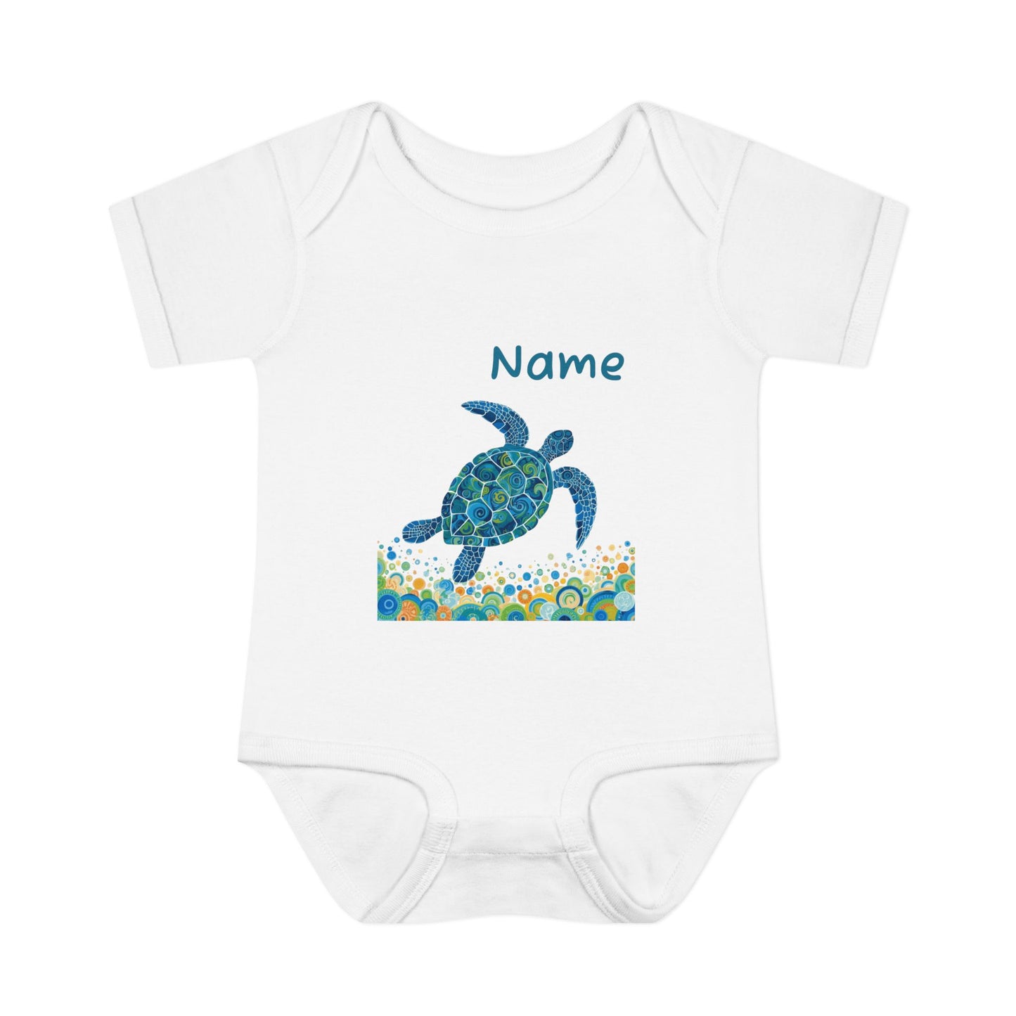 Blue Sea Turtle Onesie | Personalized Infant Bodysuit