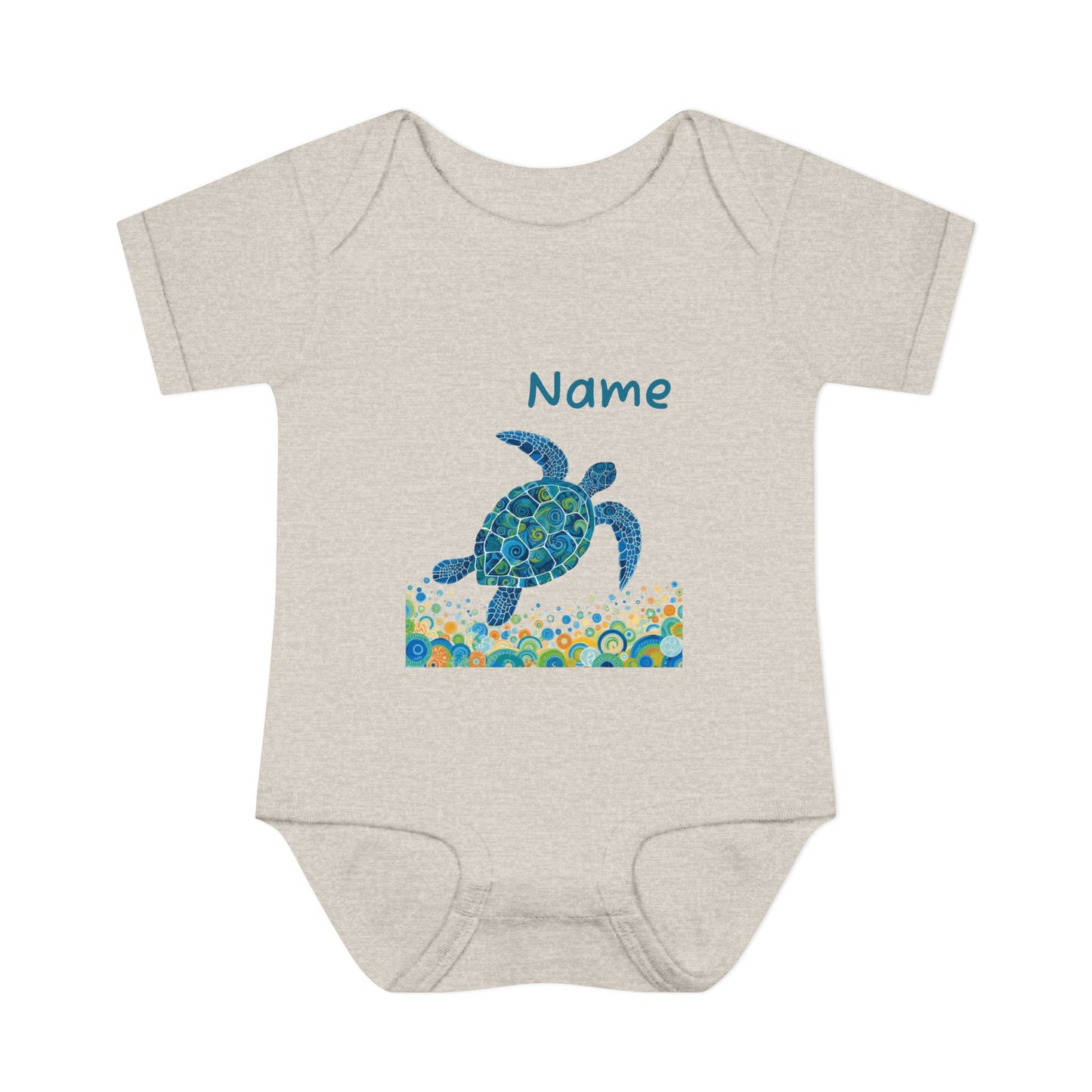 Blue Sea Turtle Onesie | Personalized Infant Bodysuit