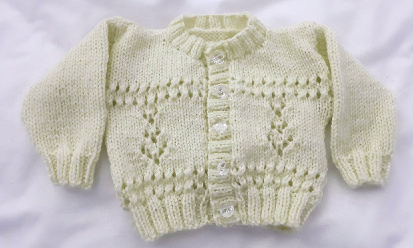 Adorable Knitted Baby Cardigan with Fun Design - Perfect for Little Ones!