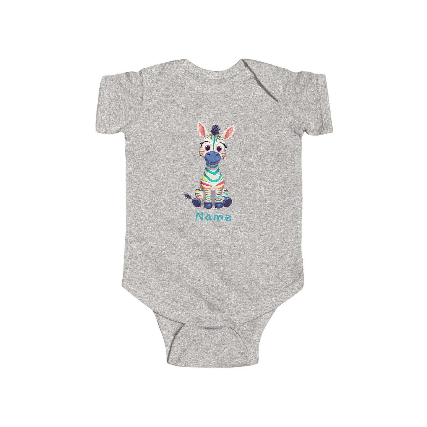 Colorful Baby Zebra Bodysuit, Infant Onesie with Cute Zebra Illustration