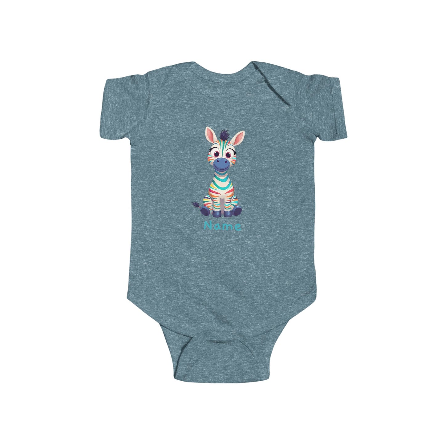 Colorful Baby Zebra Bodysuit, Infant Onesie with Cute Zebra Illustration