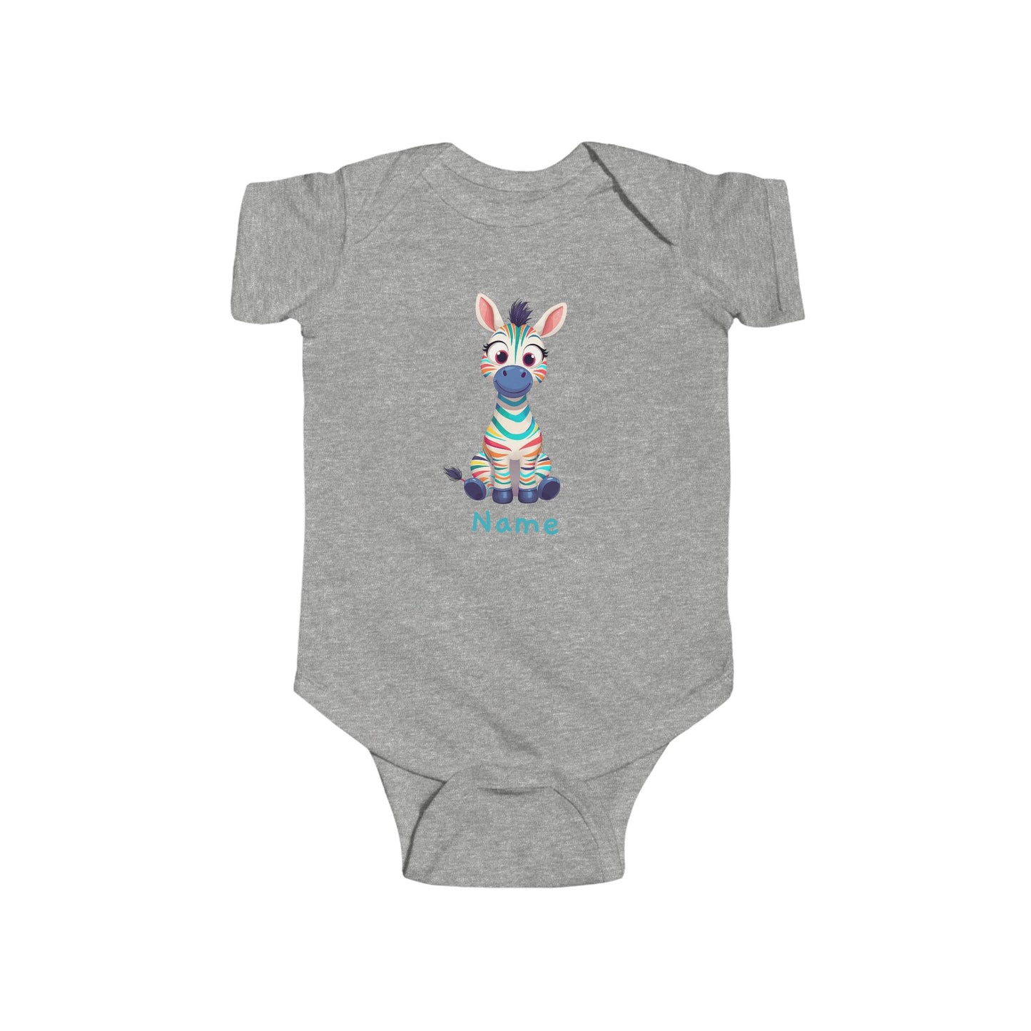 Colorful Baby Zebra Bodysuit, Infant Onesie with Cute Zebra Illustration
