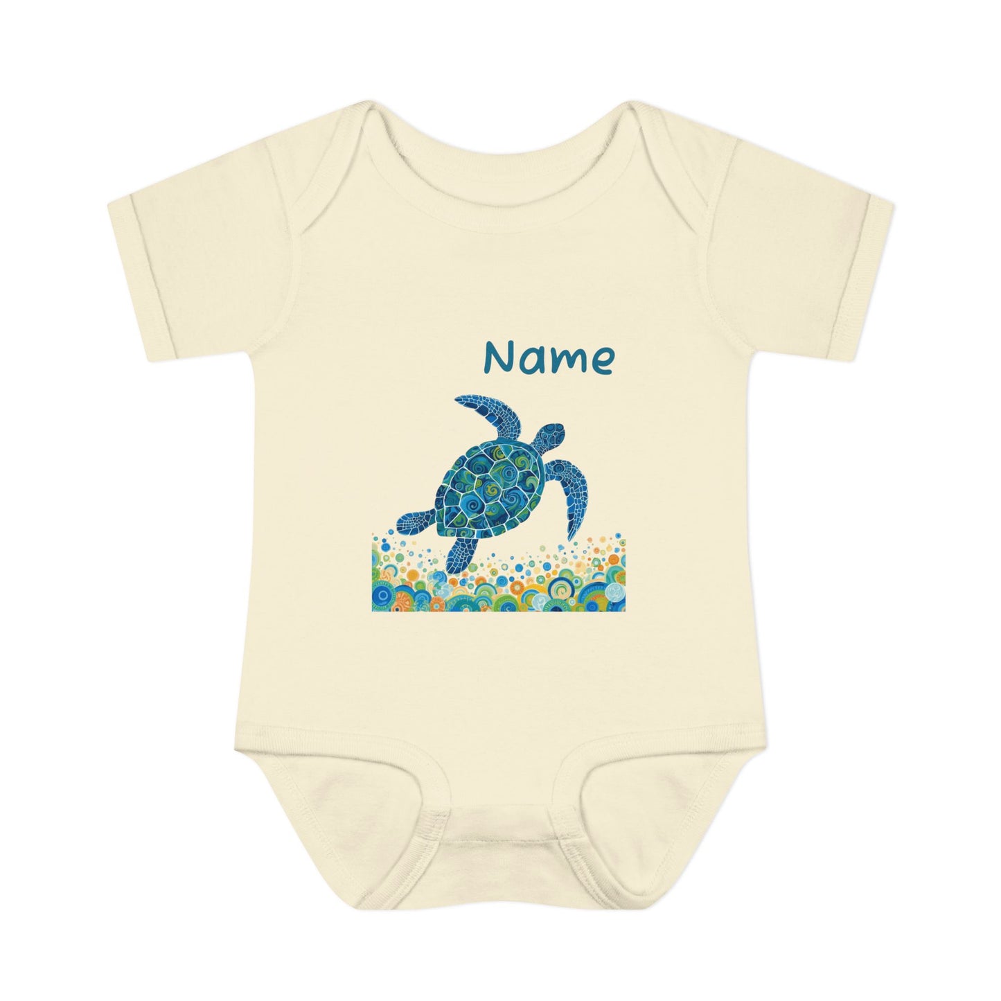 Blue Sea Turtle Onesie | Personalized Infant Bodysuit