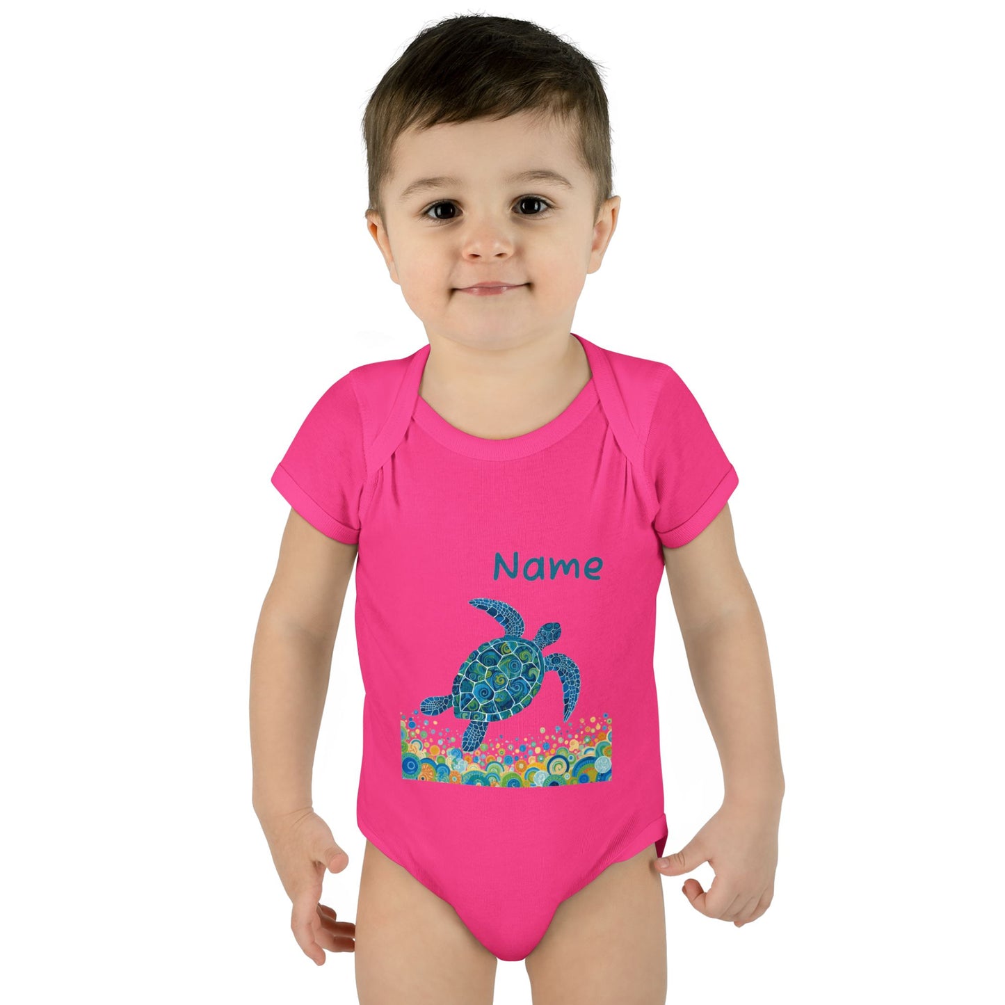 Blue Sea Turtle Onesie | Personalized Infant Bodysuit