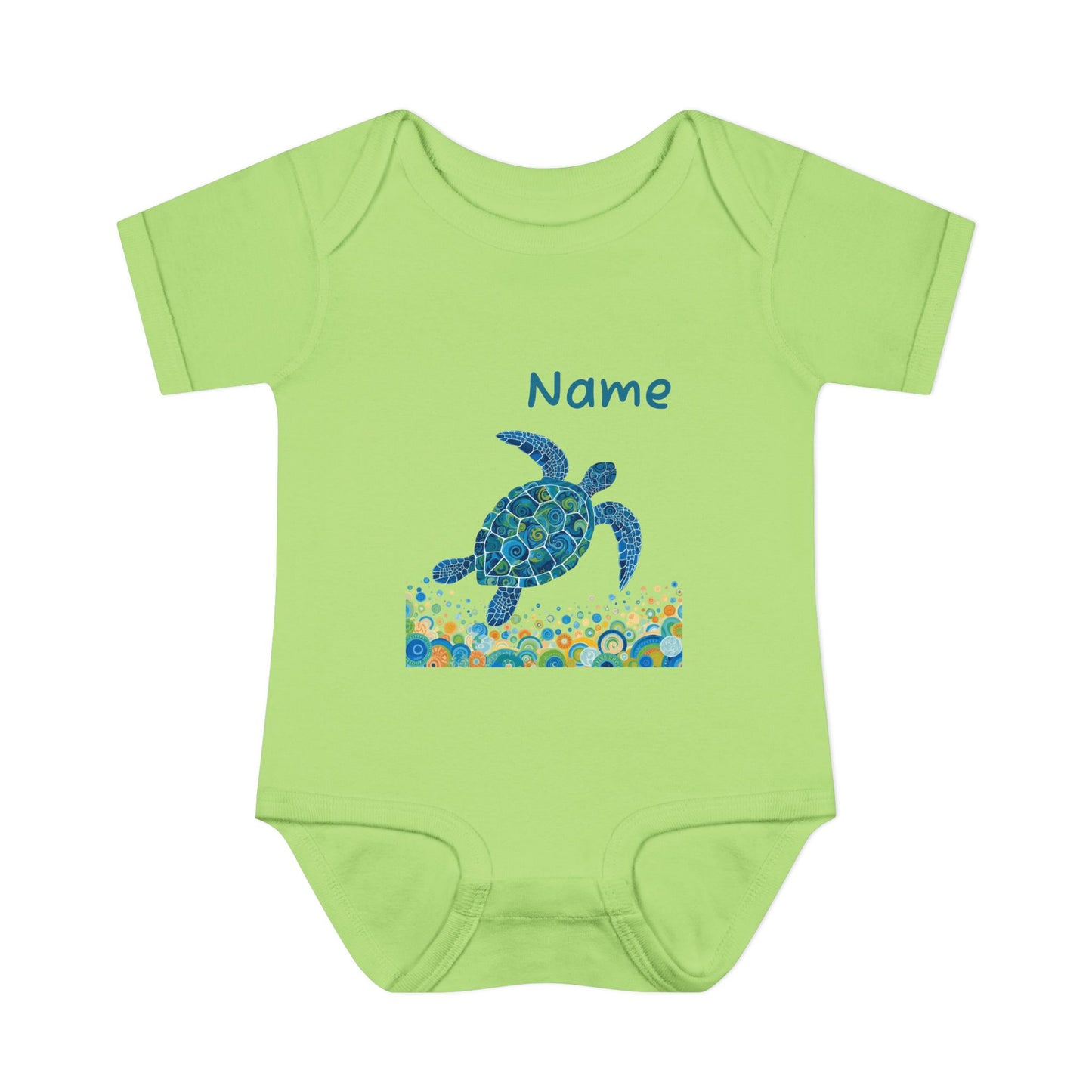 Blue Sea Turtle Onesie | Personalized Infant Bodysuit