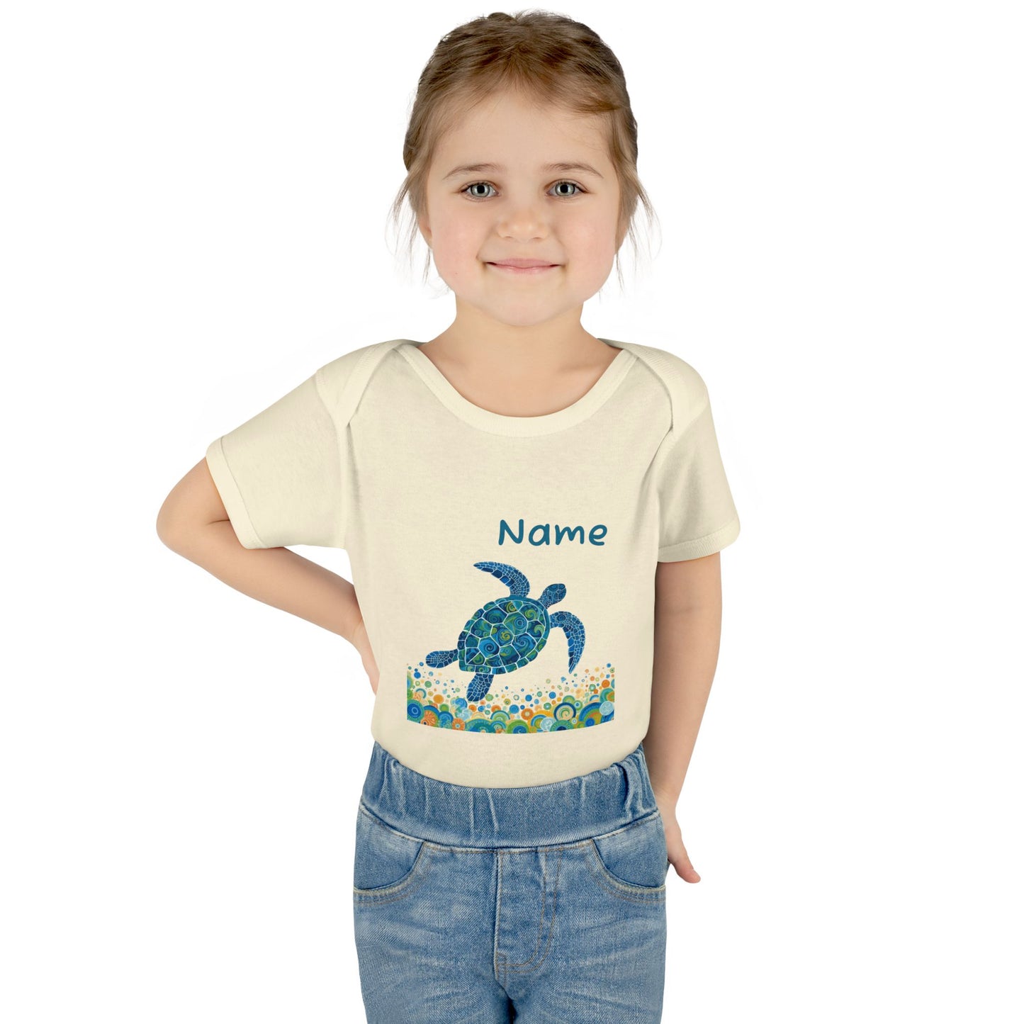 Blue Sea Turtle Onesie | Personalized Infant Bodysuit