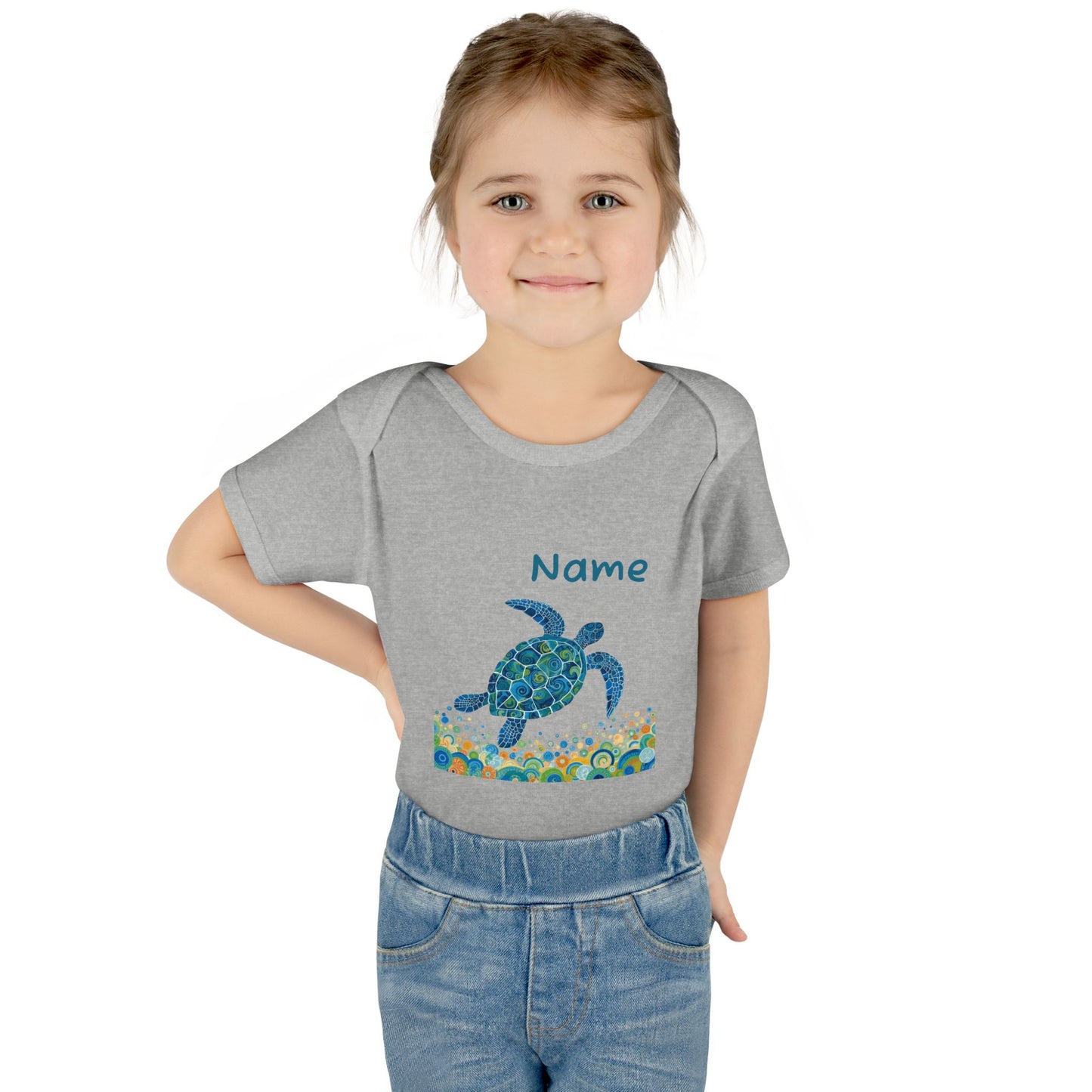 Blue Sea Turtle Onesie | Personalized Infant Bodysuit
