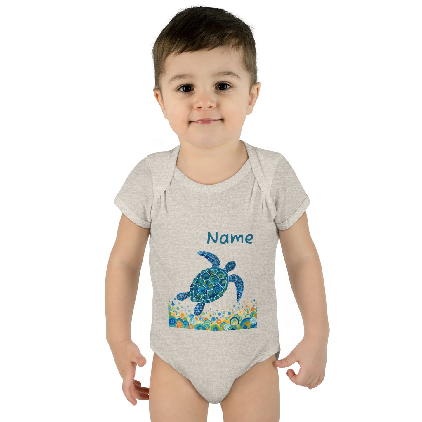 Blue Sea Turtle Onesie | Personalized Infant Bodysuit