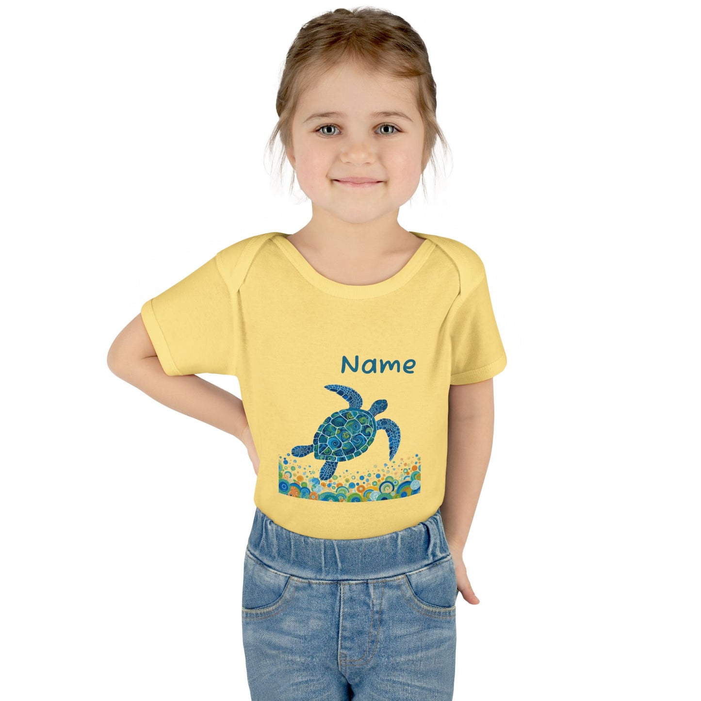 Blue Sea Turtle Onesie | Personalized Infant Bodysuit