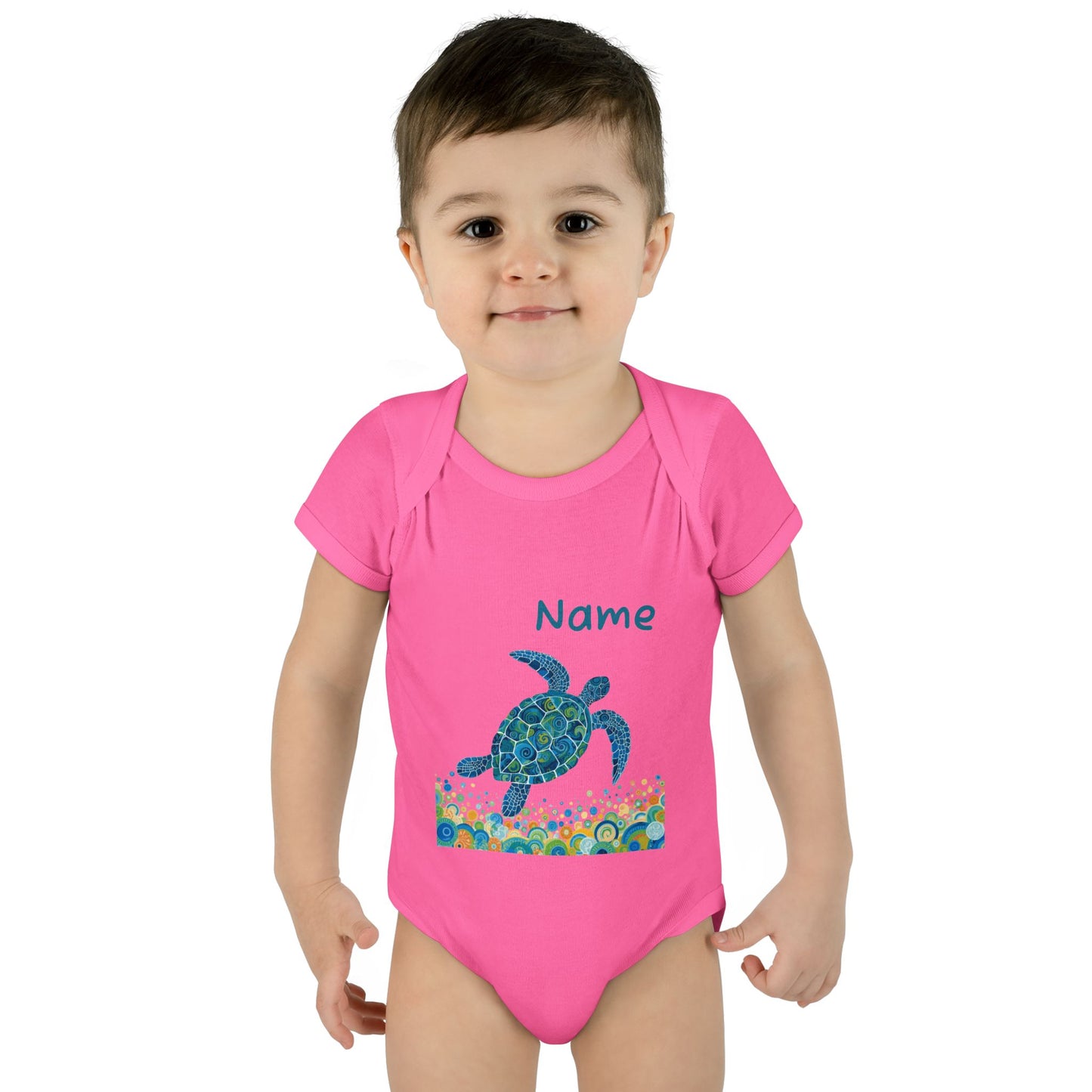 Blue Sea Turtle Onesie | Personalized Infant Bodysuit