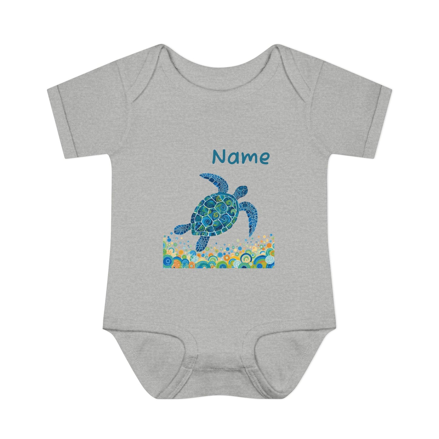 Blue Sea Turtle Onesie | Personalized Infant Bodysuit
