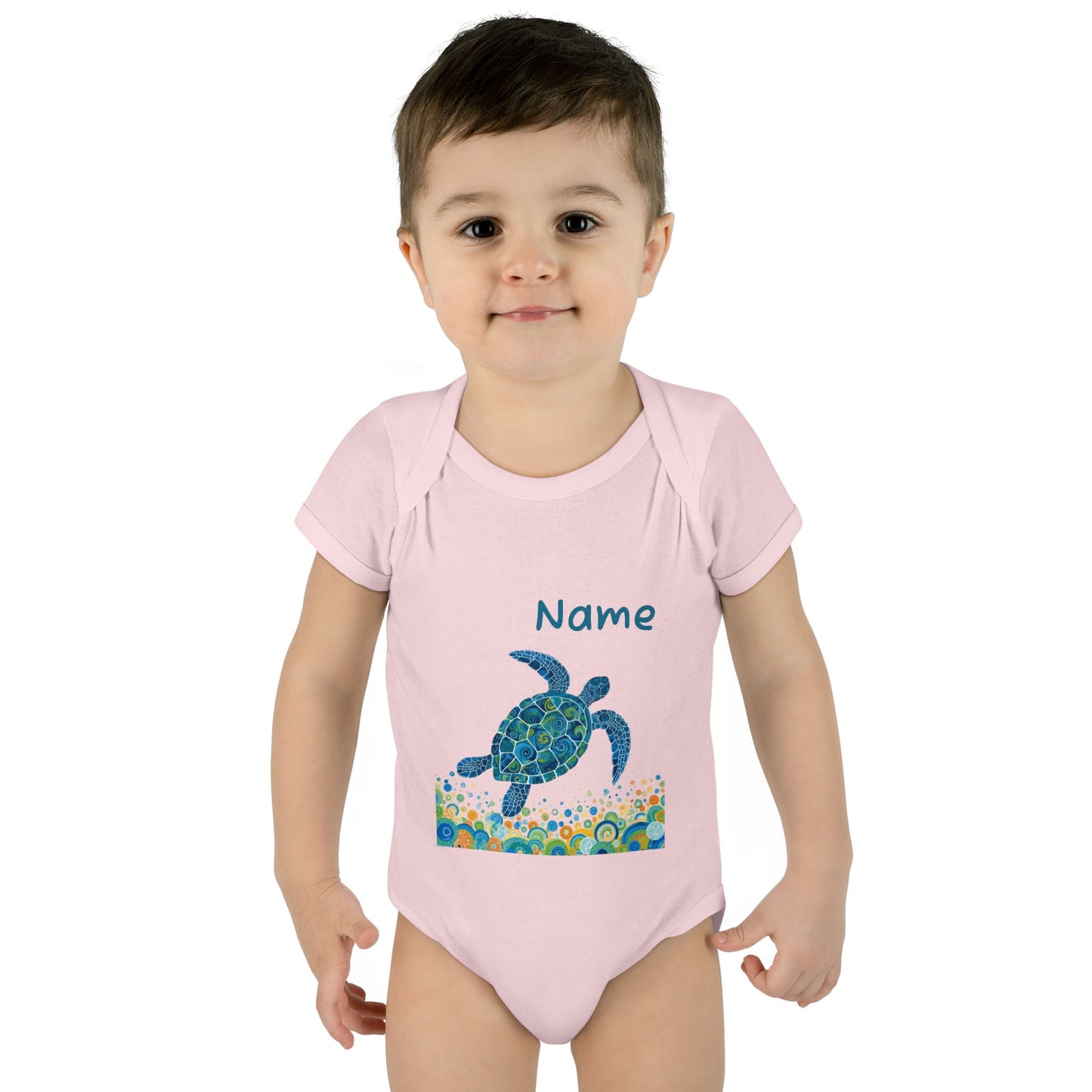 Blue Sea Turtle Onesie | Personalized Infant Bodysuit