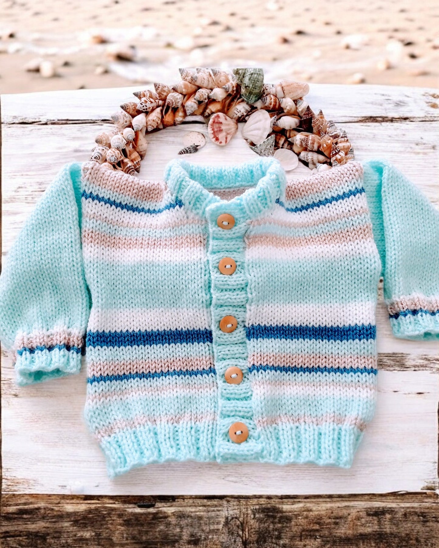 Nautical Knit: Beachy Vibe Baby Cardigan for Sunny Days