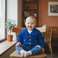 Classic Boys’ Knitted Cardigan with Pockets – V-Neck Design & Wooden Buttons