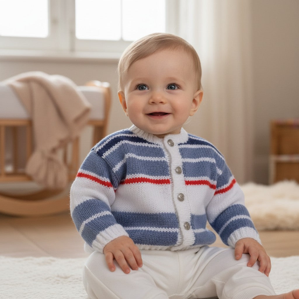 Striped Boys' Knitted Cardigan
