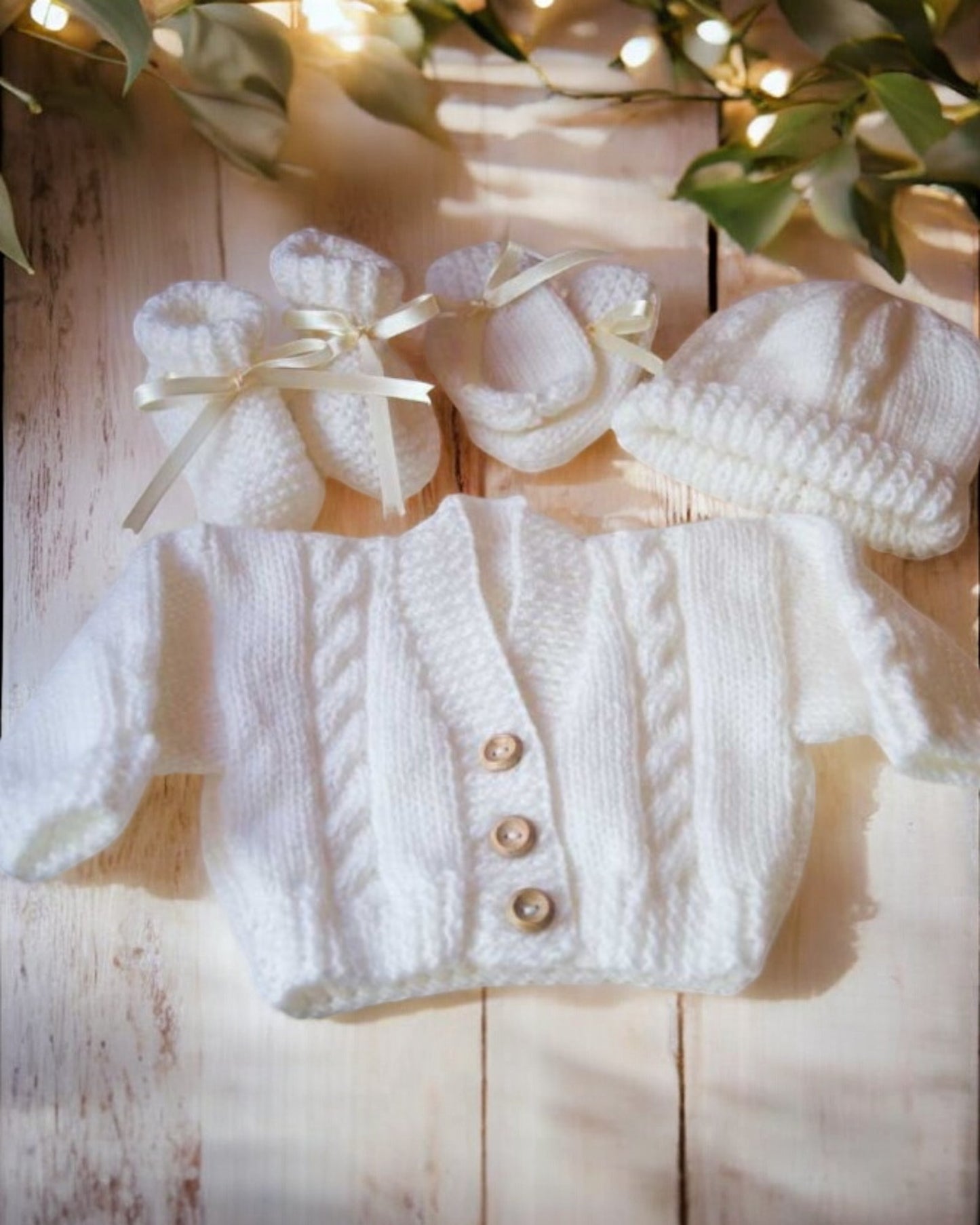 Hand knitted  Baby Cardigan with cable design