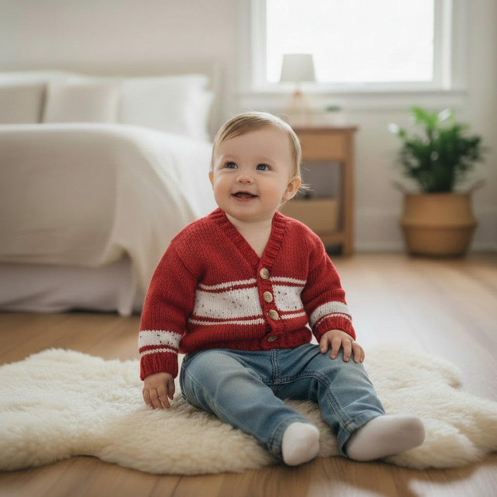 Knitted Boys Cardigan V neck