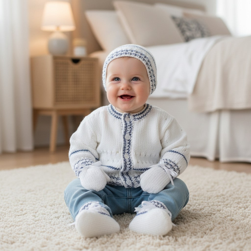 Colorful Striped Knitted Baby Set – Perfect for Newborns