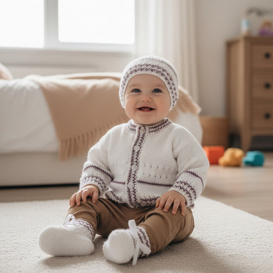 Colorful Striped Knitted Baby Set – Perfect for Newborns