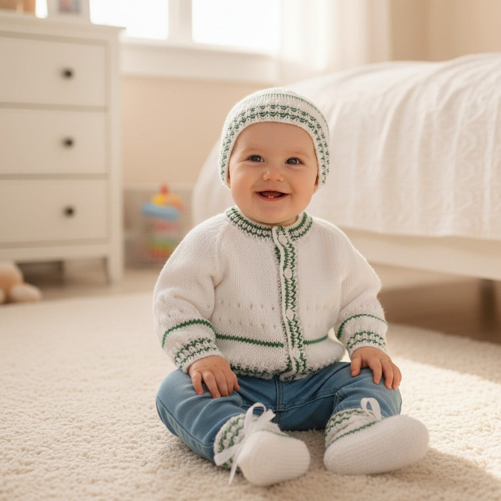 Colorful Striped Knitted Baby Set – Perfect for Newborns