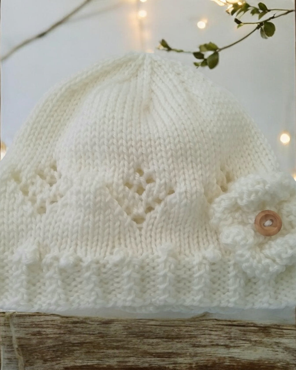 Delicate Knitted Cardigan for Baby Girl – Featuring Bobble & Lace