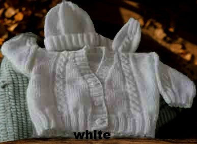 Hand knitted  Baby Cardigan with cable design