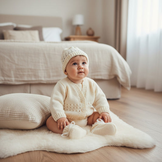 Hand-Knitted 4-Piece Coming Home Outfit in Gender Neutral Colors – Made to Order